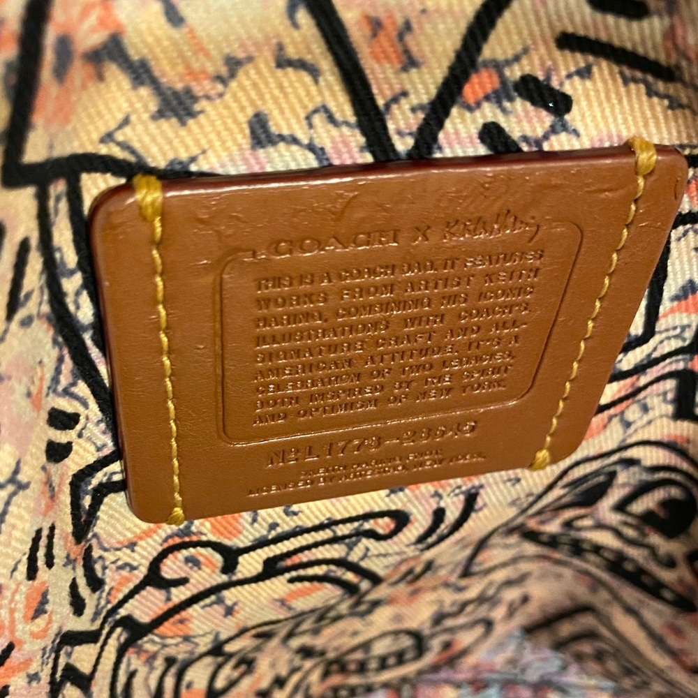 COACH Keith Haring Pink Heart Travel Tote with Charms - Picture 8 of 16
